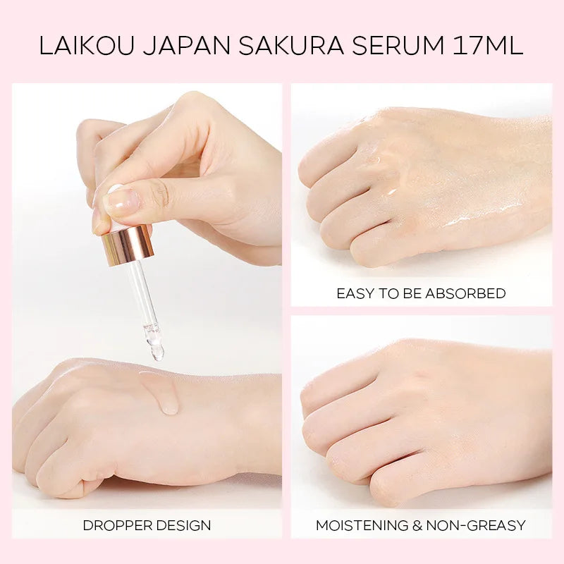 LAIKOU 17ML Japan Sakura Serum Vitamin C 24K Gold Serum Rose Blueberry Skin Care
