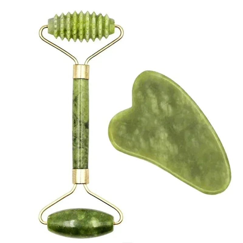 Natural Jade Roller Face Gua Sha Natural Stone Body Neck Massager