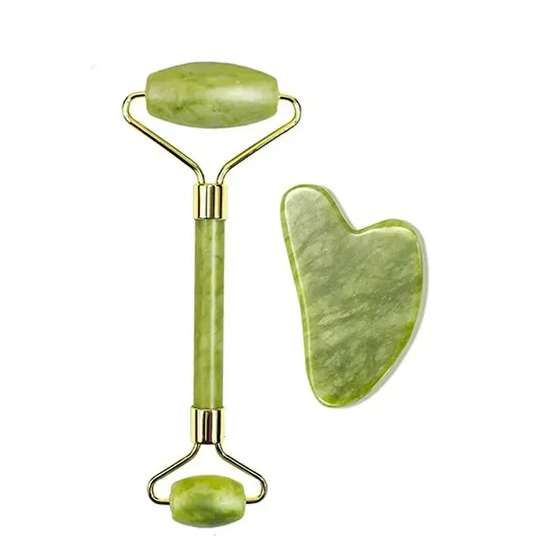 Natural Jade Roller Face Gua Sha Natural Stone Body Neck Massager