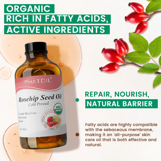PHATOIL 118ml Organic Jojoba Oil Cold  for Face, Hair, Skin & Nails