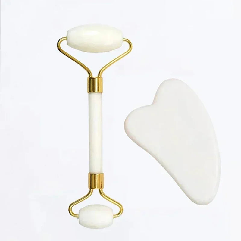 Natural Jade Roller Face Gua Sha Natural Stone Body Neck Massager