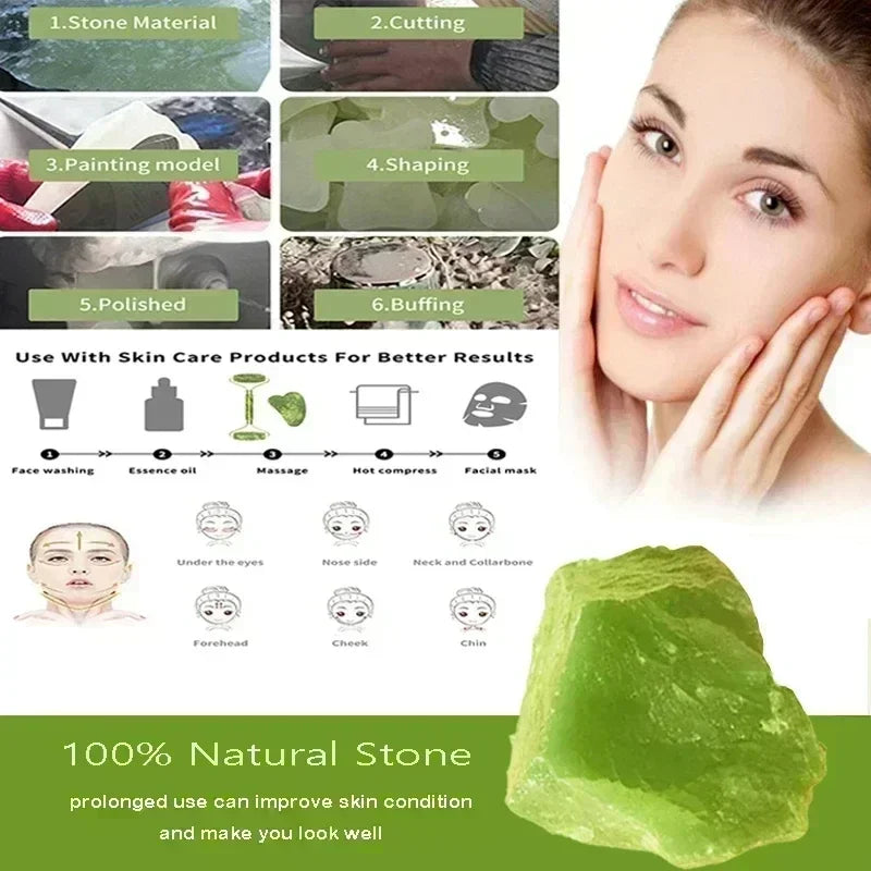 Natural Jade Roller Face Gua Sha Natural Stone Body Neck Massager